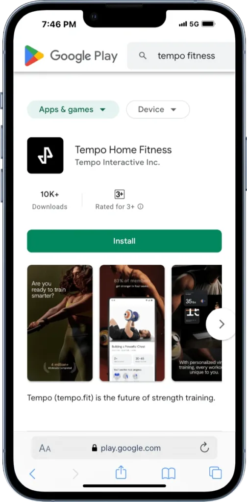 Tempo Home Fitness weight loss App